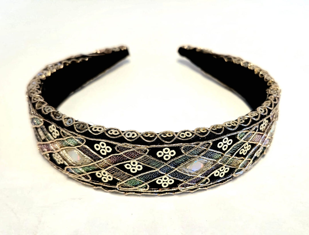 Cerchio fascia per capelli ricamato