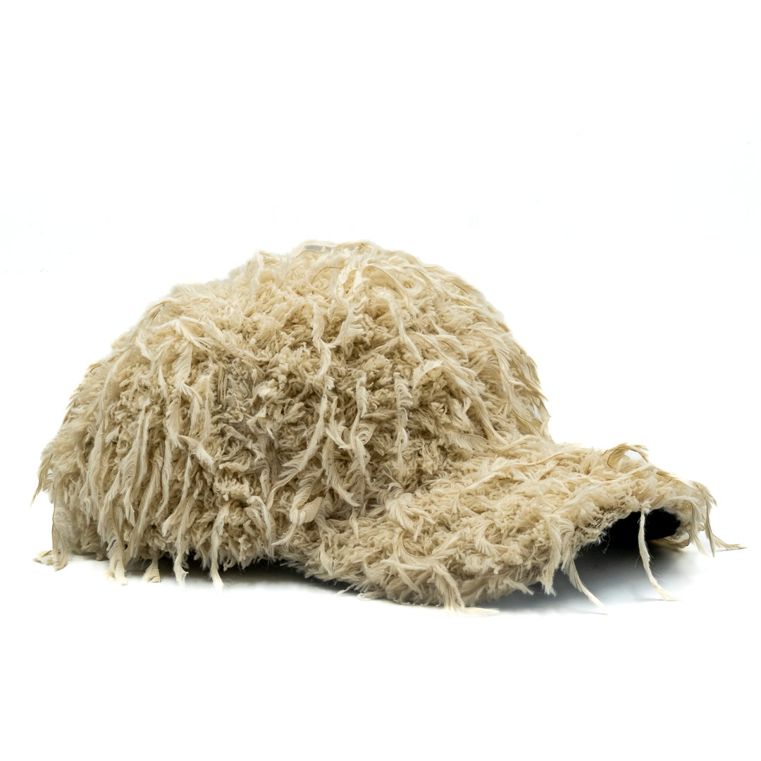 Cappello basket eco pelliccia e frange