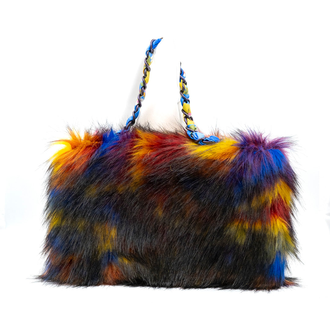 Borsa in eco pelliccia colorata