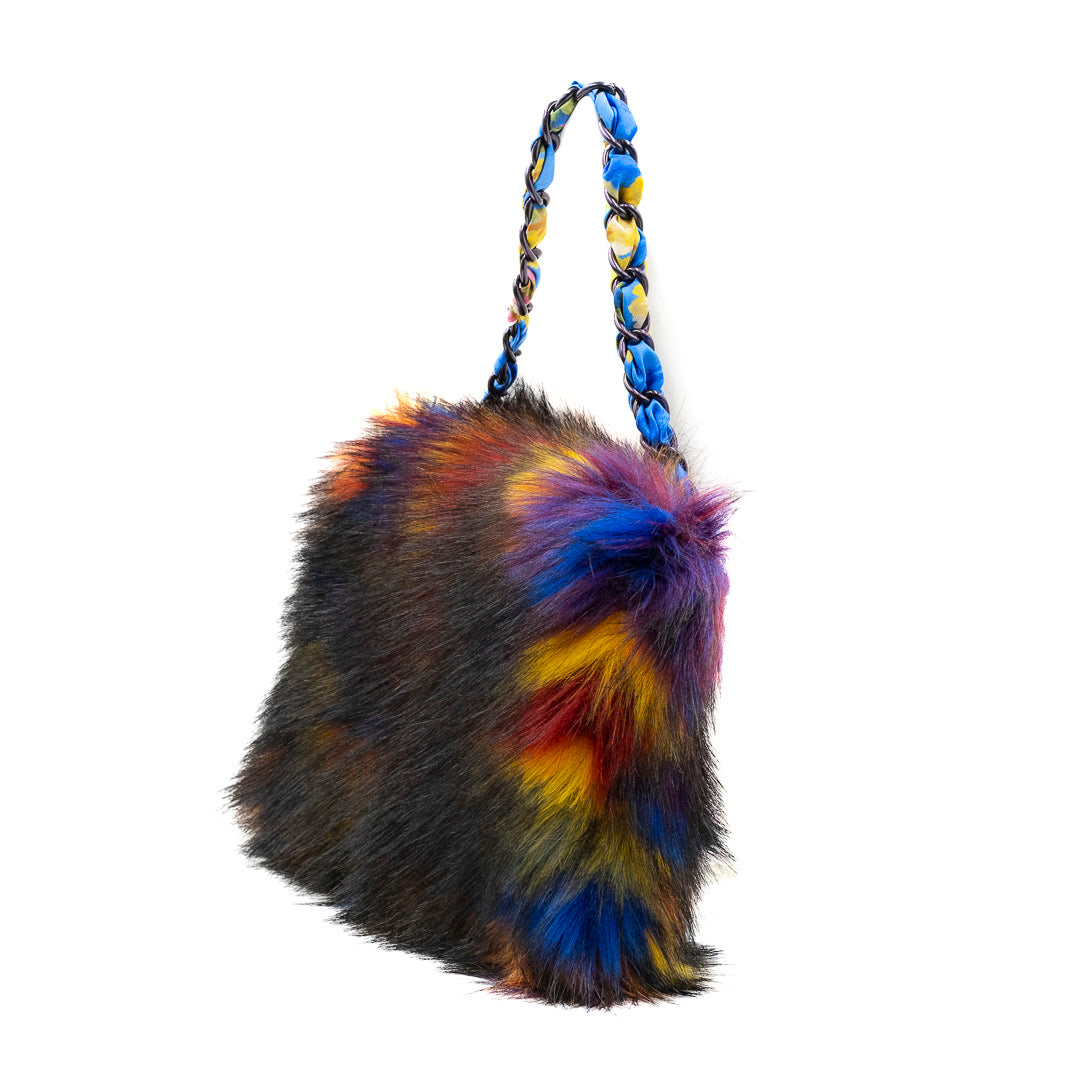 Borsa in eco pelliccia colorata