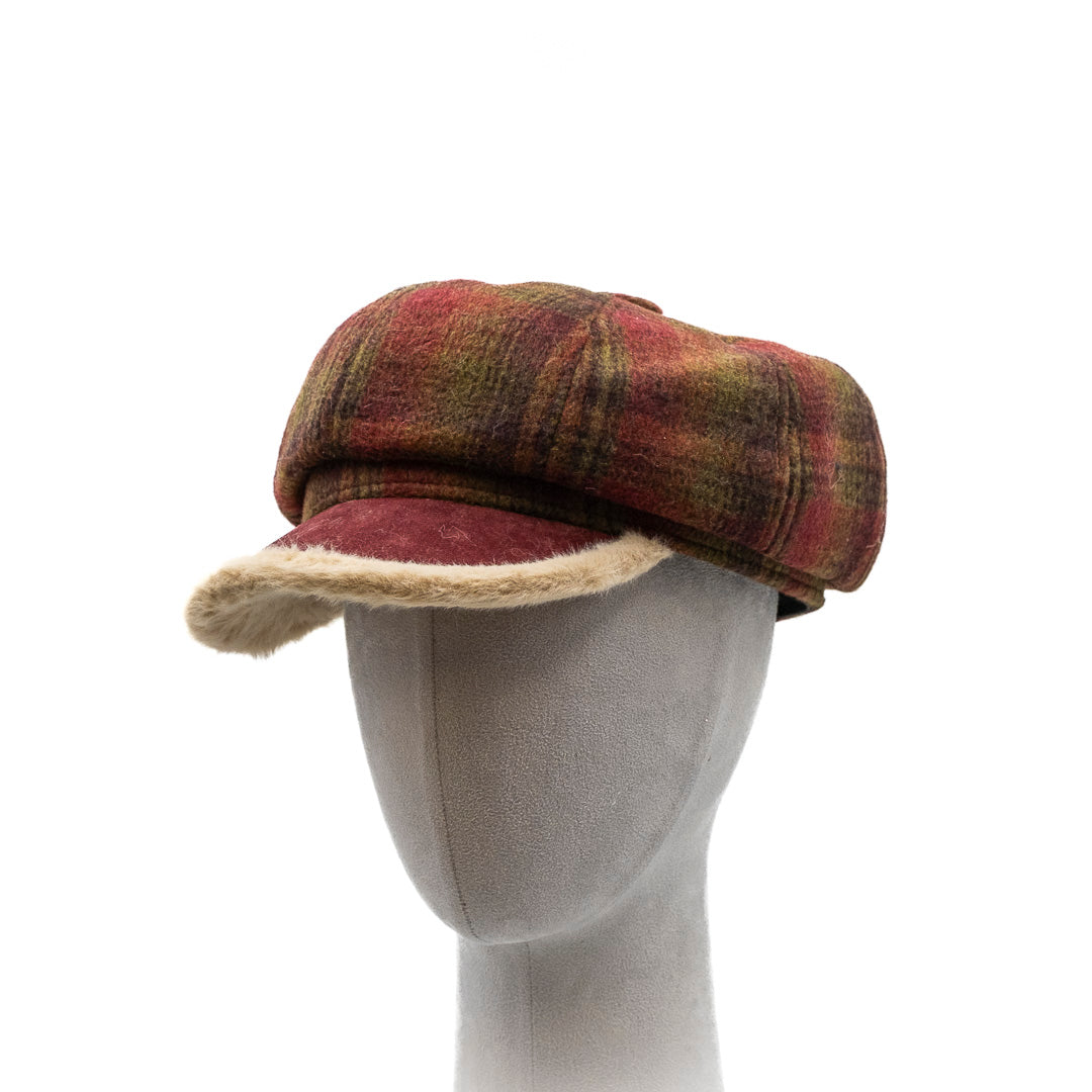 Cappello con visiera tessuto scozzese