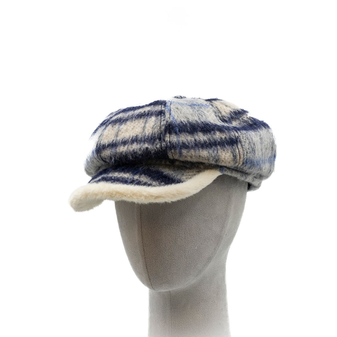 Cappello con visiera tessuto scozzese