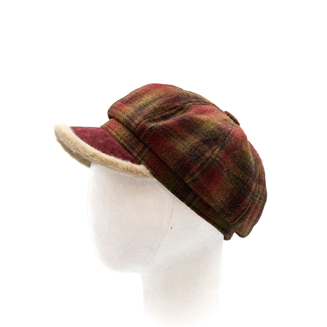 Cappello con visiera tessuto scozzese