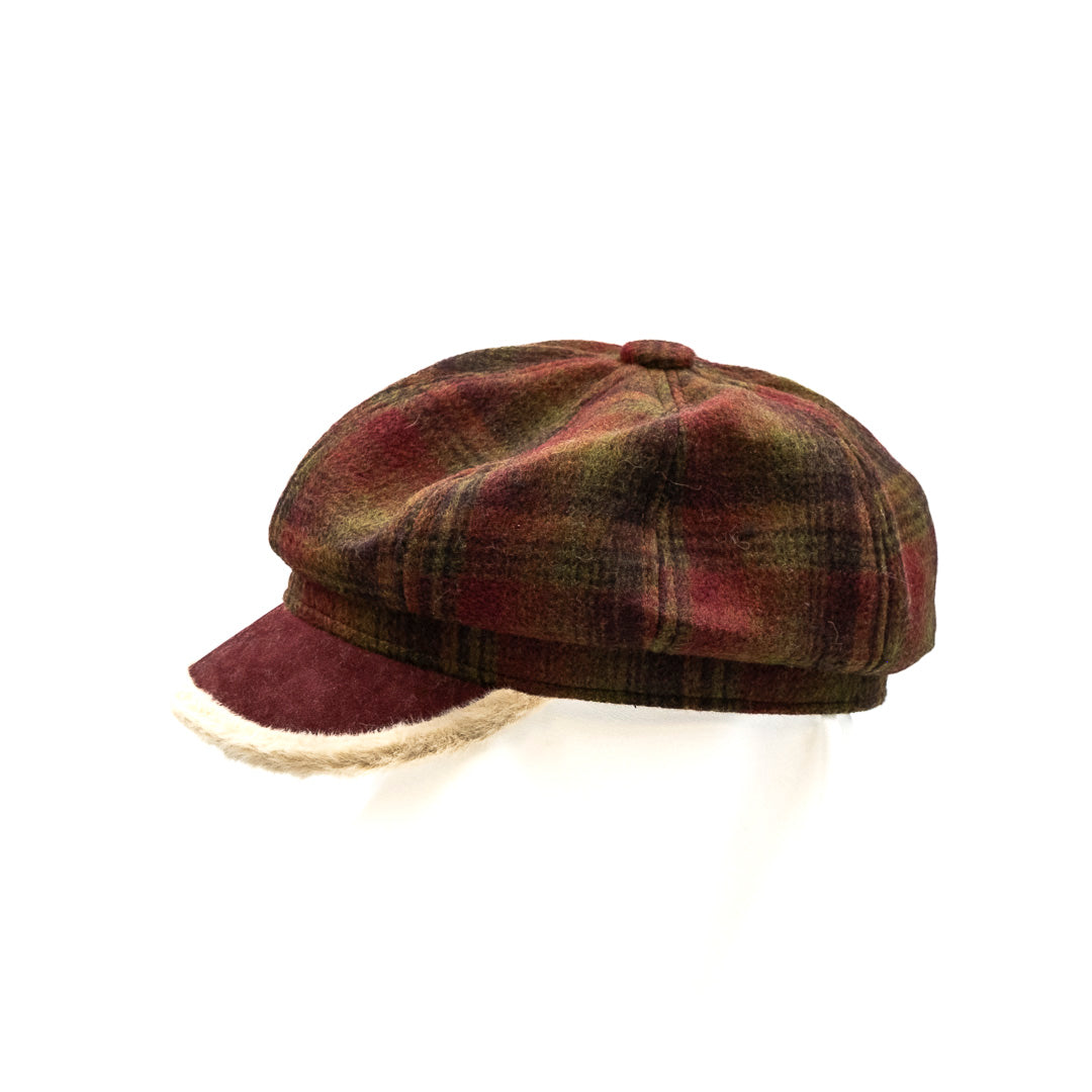 Cappello con visiera tessuto scozzese