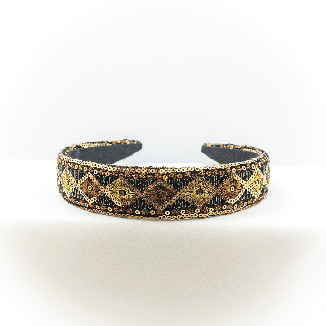 Cerchio fascia per capelli ricamato