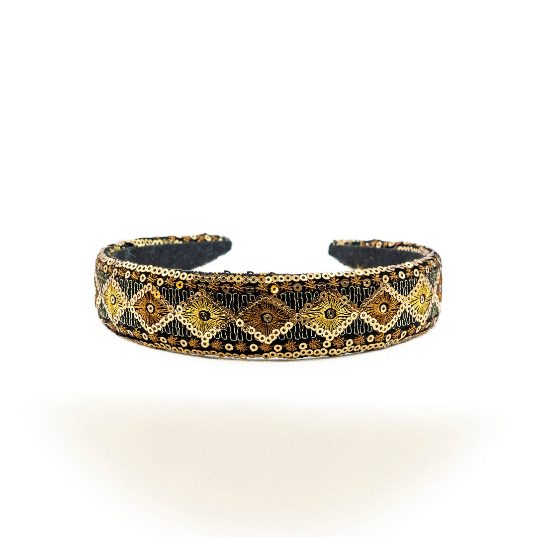 Cerchio fascia per capelli ricamato