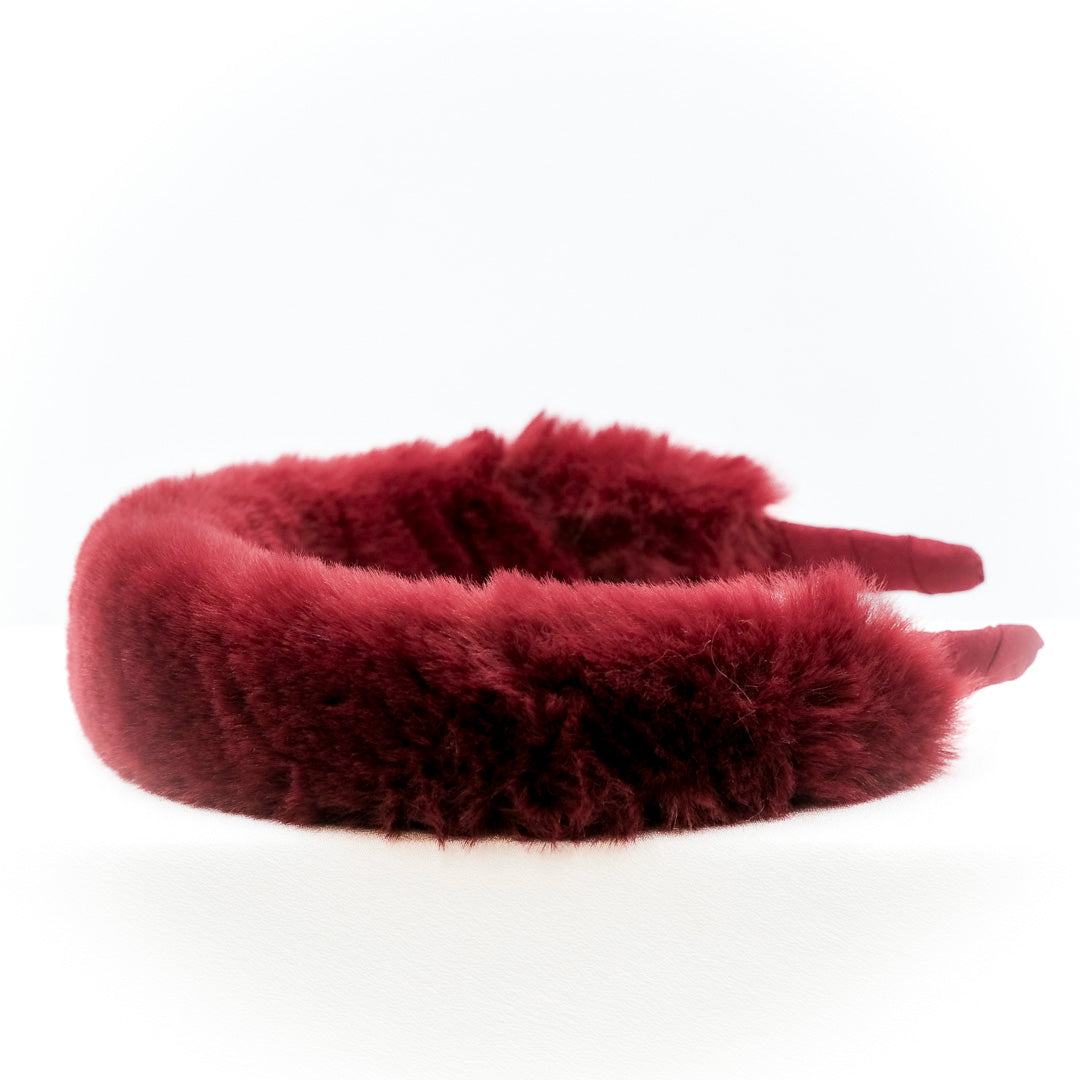 Cerchio fascia bordeaux in pelliccia