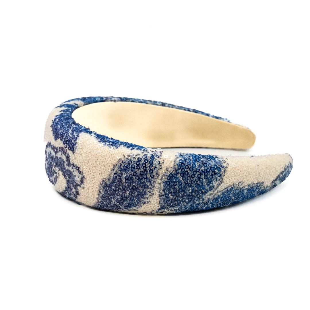 Cerchio per capelli in paillettes bombato